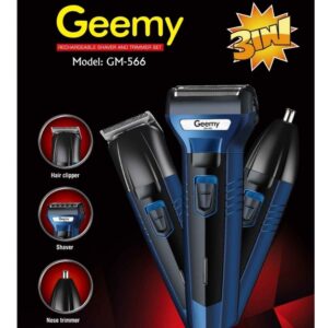 GEEMY GM-566 3IN1 SHAVER Professional Electric Rechargeable Hair & Beard Hair Cutting Machine Shaver For Men, Women