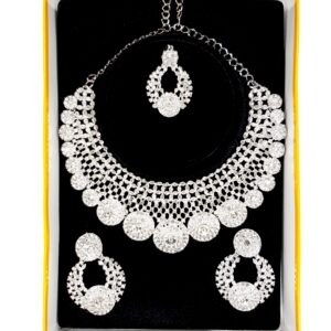 Indian Pal Exclusive Jewellery Set Of White Stone