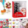 12 Piece Cake Decorating Set Frosting Icing Piping Bag Tips with Steel Nozzles