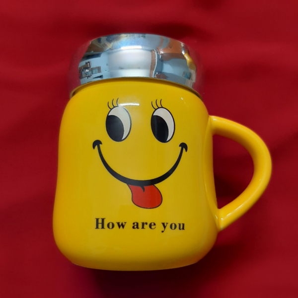 Good Personality Yellow Ceramic Mug with cover