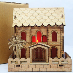 Wooden House wooden showpiece with Lighting For Gift